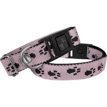 Aslanoğlu Store Köpek Tasması Patili Dokuma 2 cm - Min: 30 cm - Max: 50 cm Açık Pembe