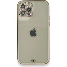 Aslanoğlu Store Iphone 12 Pro Kılıf Liva Taşlı  - Beyaz
