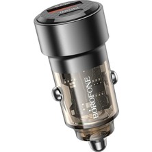 Borofone Şeffaf Mini Tasarım 38W Type-C Araç Şarj Aleti