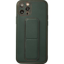 Aslanoğlu Store Iphone 12 Pro Kılıf Co Deri Standlı Kapak - Yeşil