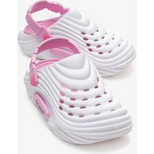 Ccway Hasır Desenli Sabo Terlik 26-35 Beyaz Pembe
