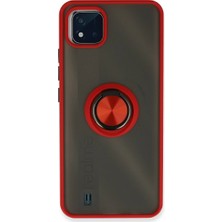 Aslanoğlu Store Realme C11 2021 Kılıf Montreal Yüzüklü  Kapak - Kırmızı