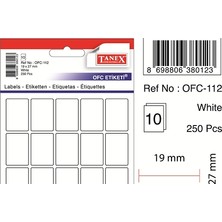 Tanex OFC-112 Beyaz Ofis Etiketi