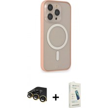 İlk El Grup Pilelistore™ iPhone 14 Pro Kılıf Siluet Işık Koleksiyonu - Şeffaf Pasifik Cam Ekran Koruyucu + Raze Metal Kamera Lens - Gd