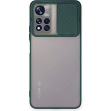 Aslanoğlu Store Note 11 Pro Plus 5g Kılıf Palm Buzlu Kamera Sürgülü  - Yeşil