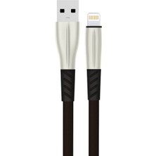 Aslanoğlu Store S89 Metal Uçlu Lightning Kablo Iphone Uyumlu 1m 2.4A - Siyah
