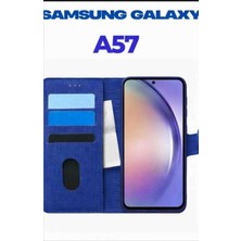 Upeka Samsung Galaxy A57 Kılıf Kumaş Desenli Cüzdanlı Standlı Kapaklı Kılıf