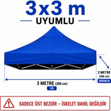Şemsiyecim 3x3 Uyumlu Gazebo Üst Bezi Sadece Üst Kumaş Su Itici