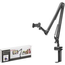 Hadron Cantılver ND1051 Mafsallı Kollu Masa Kenarı Telefon ve Tablet Standı - Siyah