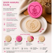 Studio Aslan Design Kalp Çiçek Desenli Şeker Hamuru Kalıbı | Pla Fondant Baskı Kalıbı | Pasta Kurabiye Süsleme Aparatı