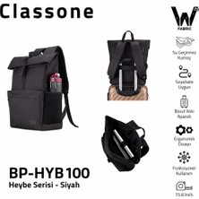 Classone BP-HYB100 Heybe Serisi Wtxpro Su Geçirmez Kumaş 15.6 Inch Uyumlu ,notebook, Laptop, Macbook Sırt Çantası – Siyah