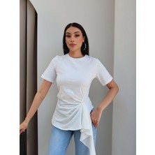 Esra Helvacı Asimetrik Drapeli Tshirt