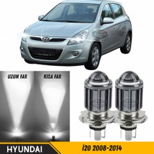 ŞüsCarOto Aksesuar Hyundai I20 2008-2014 Uyumlu Mercekli Far Ampulü LED Xenon Beyaz Renk Far Şimşek Etkili Csp LED Lamba Uzun Kısa 2 Adet Takım