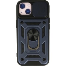 Aslanoğlu Store Iphone 13 Kılıf Pars Lens Yüzüklü  - Lacivert