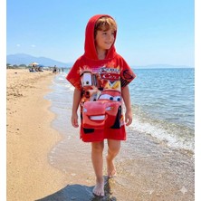 Cg Kids Cars Arabalar Desenli Panço Plaj Banyo Havlusu
