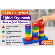 Lenda Shop Montessori Tarzı Eğitici Oyuncak 1+ Yaş Renk ve Şekil Eşleştirme Oyunu Zeka ve Motor Gelişim Seti