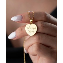Gumush Hk Gümüş Kadın Kolye Always Love Yazılı Kapaklı|gümüş Takı Hediyelik Ürünler