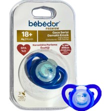 Bebedor Premium 183 Gece Serisi Karanlıkta Parlayan Damaklı Büyük Uç Emzik 18 Ay+