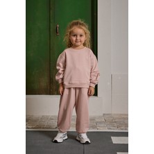 Fahhar Kids Oversize Baskılı Eşofman Takımı Pembe