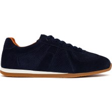 Derimod Erkek Lacivert Bağcıklı Süet Deri Sneaker 26SFD766610