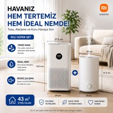 Xiaomi 43 M² Nemlendirici Akıllı Sensörlü Hava Temizleyici Cihaz Sessiz Beyaz Uyku Modu