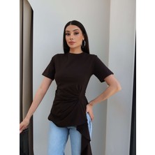 Esra Helvacı Asimetrik Drapeli Tshirt