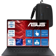 Asus Expertbook (B9406CAA) Intel® Core™ Ultra X7 358H 64GB 4tb SSD Intel® Arc™ Gpu 14.0-Inch OLED Wqxga+ (2880 x 1800) 1400NITS Hdr DCI-P3:100 Freedos Dokunmatik Bilgisayar UX7641TB1DF15+ZETTAÇANTA
