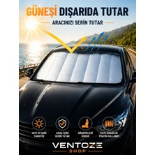Ventoze Oto Ön Cam Güneşlik Isı Yansıtıcı Vantuzlu Katlanabilir Torpido Koruyucu Güneş Koruma Paneli Tek Ebat