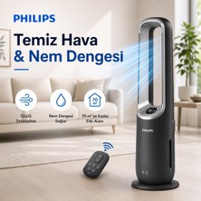 Philips 70 M² Hepa Isıtıcı Fan Akıllı Sensörlü Hava Temizleyici Cihaz Sessiz Alerjen PM10 Oda Tipi