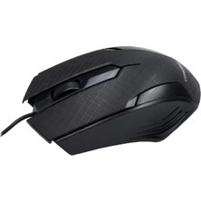 Belirtilmemiş Siyah Mat Desenli USB Kablolu 3D Optik Mouse