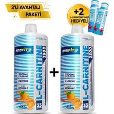 Sporfit Nutrition L-Carnitine 3500 Mg 1000 ml 2’li Avantaj Paketi 33 Servis Portakal + 2 x L-Karnitin Shot Hediyeli