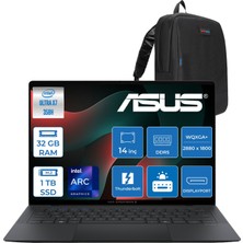 Asus Expertbook (B9406CAA) Intel® Core™ Ultra X7 358H 32GB 1tb SSD Intel® Arc™ Gpu 14.0-Inch OLED Wqxga+ (2880 x 1800) 1400NITS Hdr DCI-P3:100 Freedos Dokunmatik Bilgisayar ETH0646F13+ZETTAÇANTA