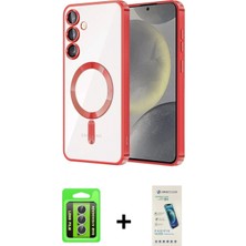 İlk El Grup Pilelistore™ Galaxy A15 4g Kılıf Nova Işık Özel Seri - Şeffaf Pasifik Cam Ekran Koruyucu + Raze Metal Kamera Lens - Gs