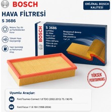 Bosch Hava Filtresi Ford Tourneo Connect 1.8 Tdcı Focus 1 1.6 16V Uyumlu