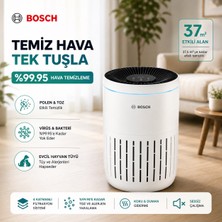 Bosch 37,5 M² Hepa Akıllı Sensörlü Hava Temizleyici Cihaz Sessiz Alerjen PM10 Beyaz Alerji Kullanımı