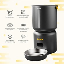 MarkEntegra Haustier Fw3 Siyah Otomatik App Kontrollü Akıllı Kedi Mama Kabı & Otomatik Kedi Su Pınarı 2'li Set - Akıllı Beslenme Istasyonu