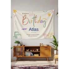 Greendecor Kişiye Özel Doğum Günü Duvar Örtüsü Iyi Ki Doğdun Happy Birthday Isim Yazılı Kumaş Doğum Günü Flaması
