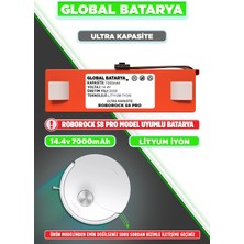 Global Batarya Roborock S8 Pro Uyumlu Robot Süpürge Bataryası 14.4V 7000MAH Li-Ion Pil (Ultra Kapasite)