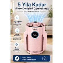 Shark 23 M² Hepa Hava Temizleyici Cihaz Sessiz Koku Giderici Polen Toz Alerjen PM10 Pembe Salon Oda