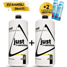 Just Nutrition L-Carnitine 1000 Mg 1000 ml 2’li Avantaj Paketi 33 Servis Limon + 2 x L-Karnitin Shot Hediyeli