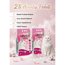 Catbravo Doğal Bentonite Bebek Pudrası Kokulu Kedi Kumu 10 Lt x 2 Adet