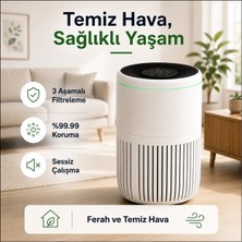 Bosch 62,5 M² Hepa Akıllı Sensörlü Hava Temizleyici Cihaz Sessiz Alerjen Pm2.5 PM10 Beyaz Geniş Alan