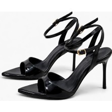 Patron Shoes Ince Bantlı Bilekten Bağlamalı Kadın Topuklu Sandalet Şık & Zarif Stiletto