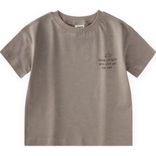 Cigit Slogan Baskılı T-Shirt 2-10 Yaş S Vizon