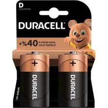 Aslanoğlu Store Duracell LR20/MN1300 D Büyük Boy Pil (2'li Paket)