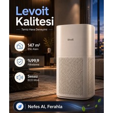 Levoit 147 M² Hepa Aktif Karbon Akıllı Sensörlü Hava Temizleyici Cihaz Koku Giderici Polen Alerjen Duman Pm2.5 PM10 Beyaz