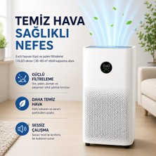 Xiaomi 3'ü 1 Arada Hepa Akıllı Sensörlü Hava Temizleyici Cihaz Koku Giderici Alerjen Beyaz Koku Kontrolü