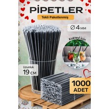 Ardin 1000'LI Siyah Pipet 4 Mm-19 cm Jelatinli -Tek Tek Paketli