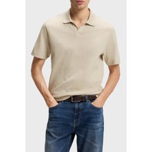 Boss Jakarlı Pamuklu Regular Fit Kısa Kollu V Yaka Polo Erkek Polo 50561203 286