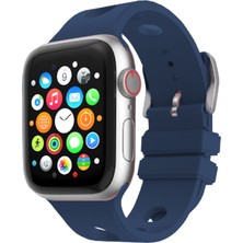 Ceponya Apple Watch 7 41MM Uyumlu Kordon Delikli Tasarım Silikon